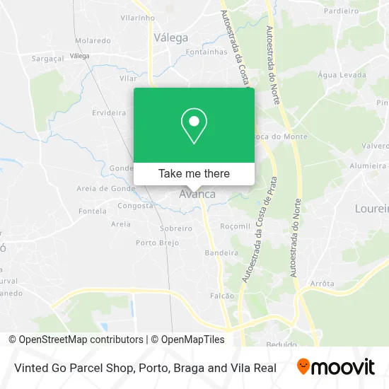 Vinted Go Parcel Shop map