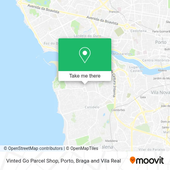 Vinted Go Parcel Shop map