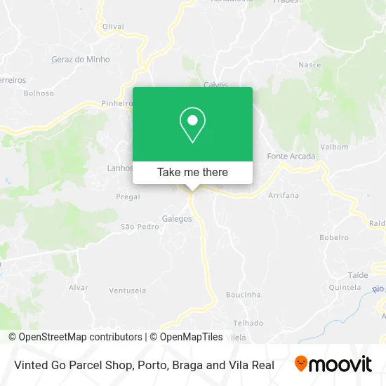 Vinted Go Parcel Shop map