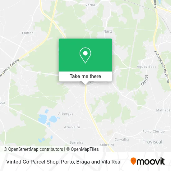 Vinted Go Parcel Shop map