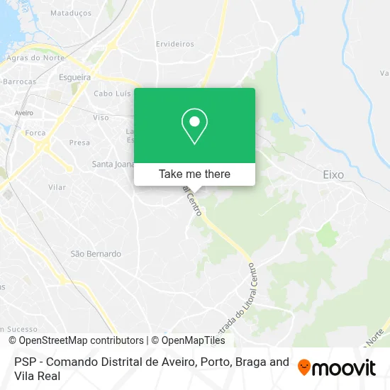 PSP - Comando Distrital de Aveiro map