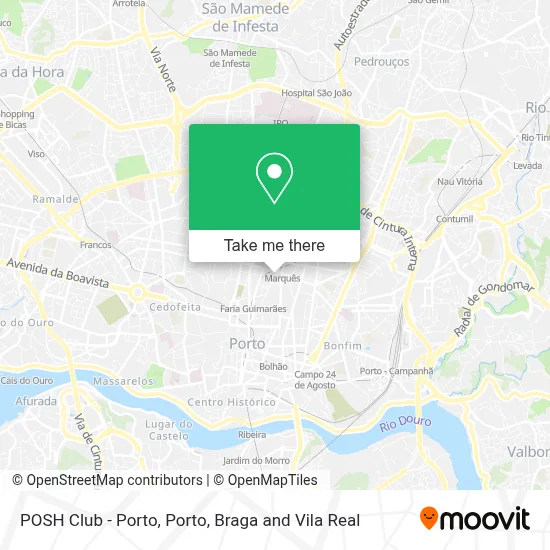 POSH Club - Porto map