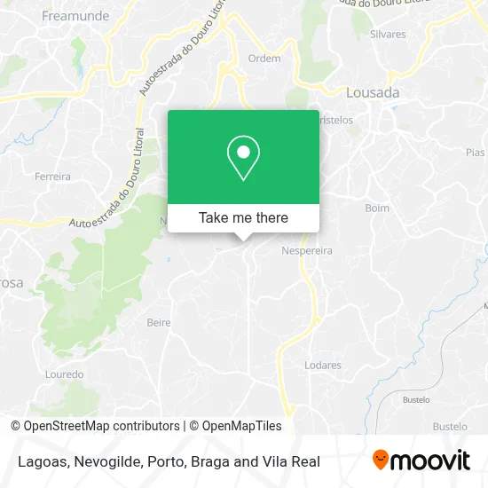 Lagoas, Nevogilde map