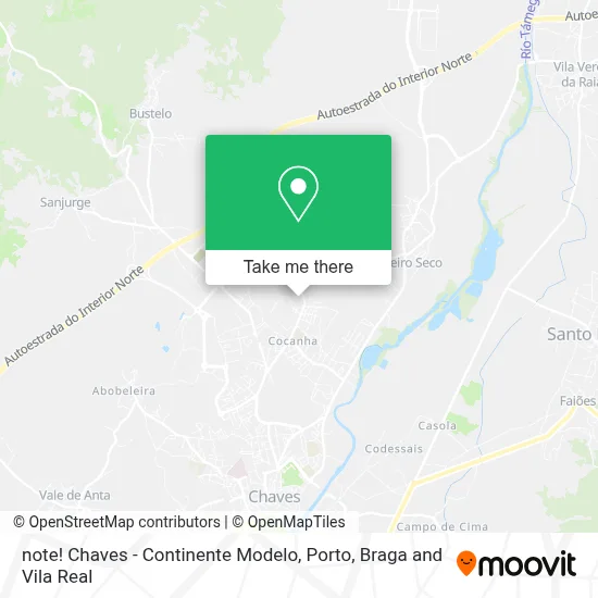note! Chaves - Continente Modelo map