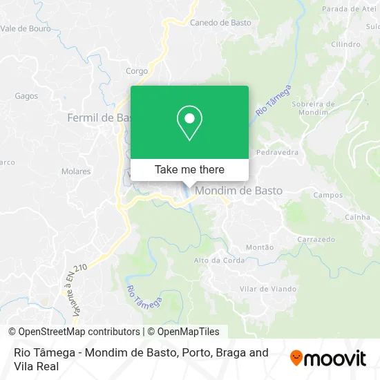Rio Tâmega - Mondim de Basto map