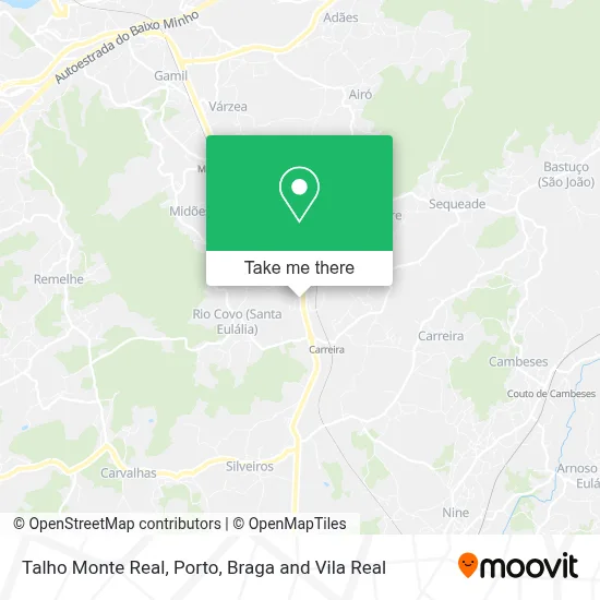 Talho Monte Real map