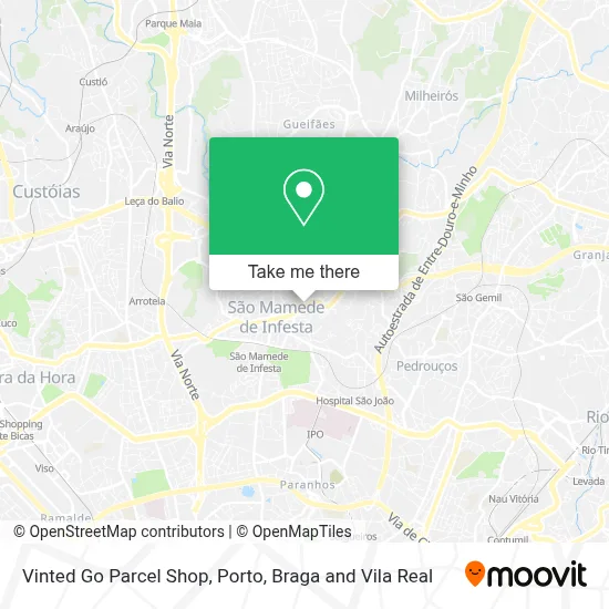 Vinted Go Parcel Shop map