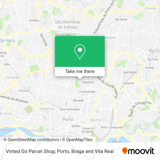 Vinted Go Parcel Shop map