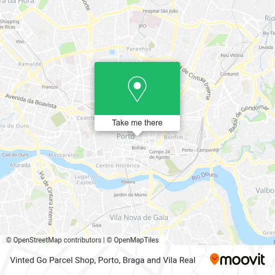Vinted Go Parcel Shop map