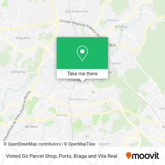 Vinted Go Parcel Shop map