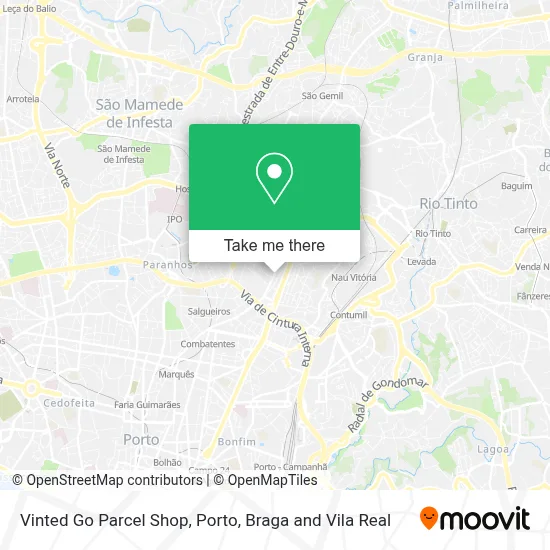 Vinted Go Parcel Shop map