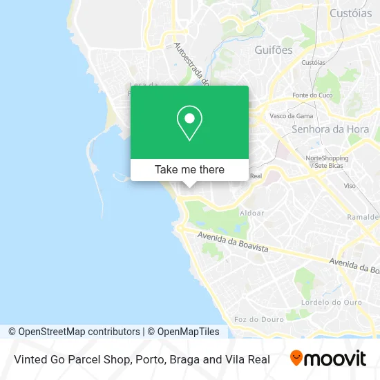 Vinted Go Parcel Shop map