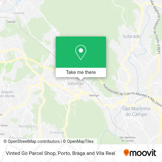 Vinted Go Parcel Shop map