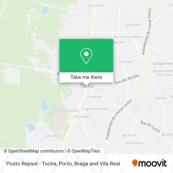Posto Repsol - Tocha mapa