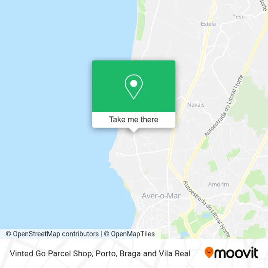 Vinted Go Parcel Shop map