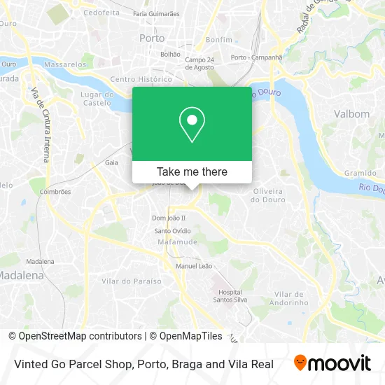 Vinted Go Parcel Shop map