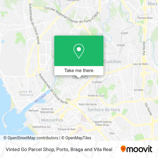 Vinted Go Parcel Shop map