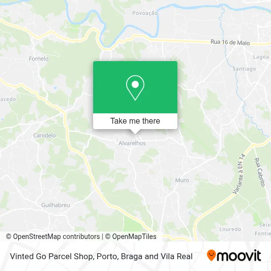 Vinted Go Parcel Shop map