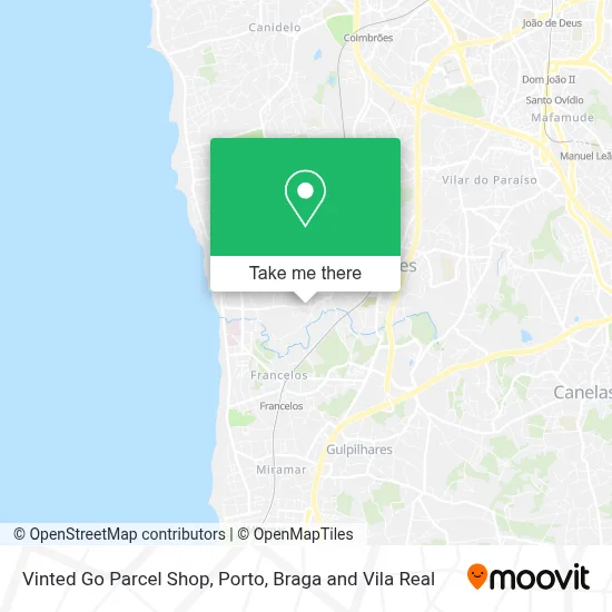 Vinted Go Parcel Shop map