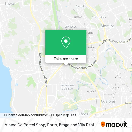 Vinted Go Parcel Shop map