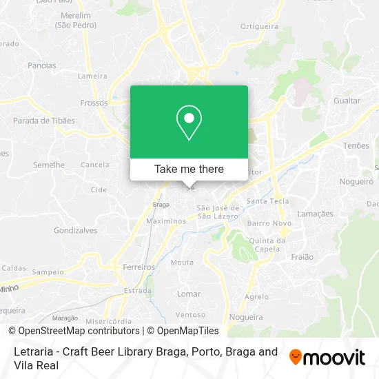 Letraria - Craft Beer Library Braga map