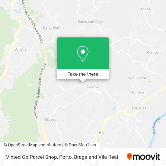 Vinted Go Parcel Shop map