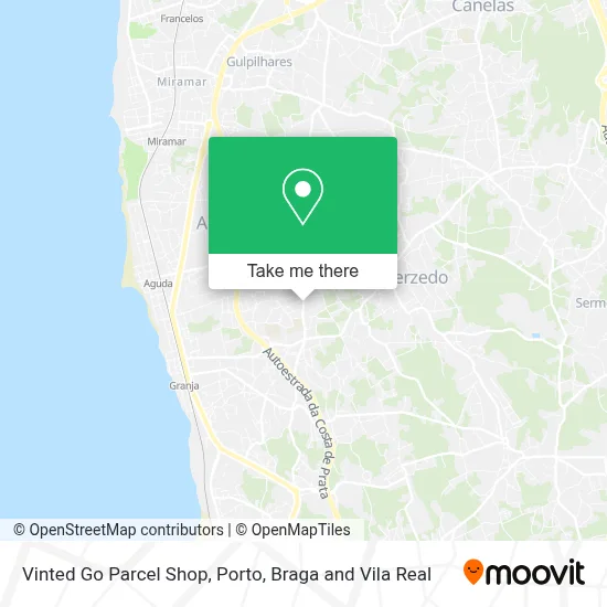 Vinted Go Parcel Shop map