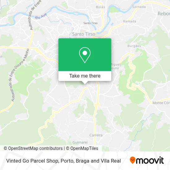 Vinted Go Parcel Shop map