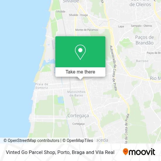 Vinted Go Parcel Shop map