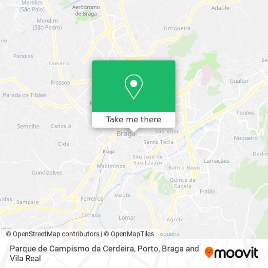 Parque de Campismo da Cerdeira mapa