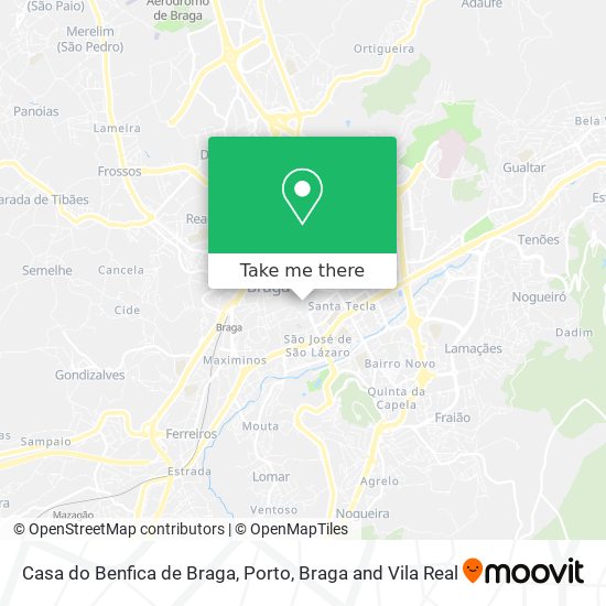 Casa do Benfica de Braga mapa