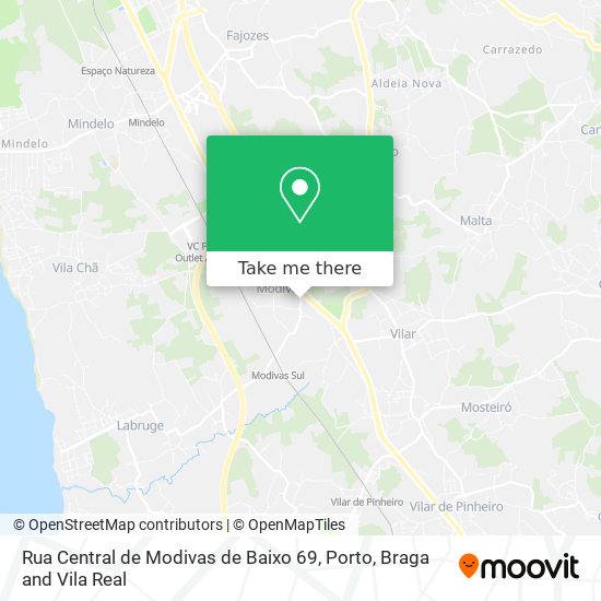 Rua Central de Modivas de Baixo 69 map