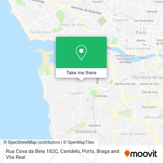 Rua Cova da Bela 182C, Canidelo map