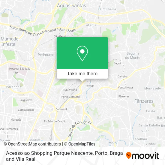 Acesso ao Shopping Parque Nascente mapa
