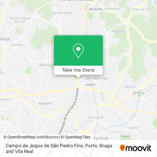 Campo de Jogos de São Pedro Fins mapa
