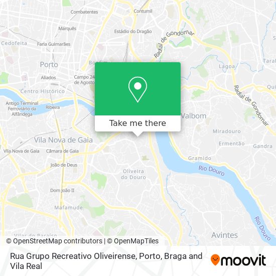 Rua Grupo Recreativo Oliveirense map