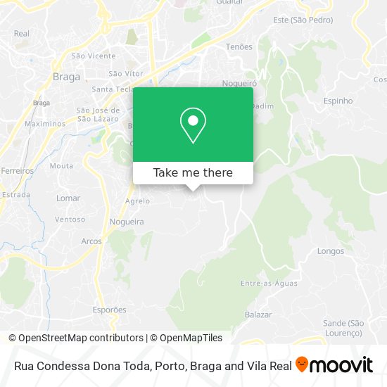 Rua Condessa Dona Toda mapa