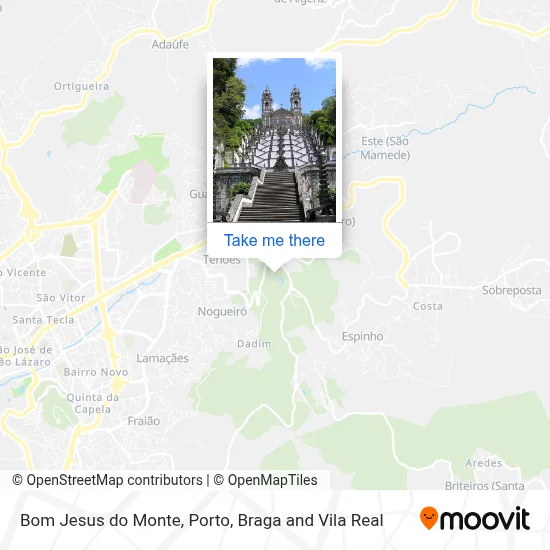 Bom Jesus do Monte map