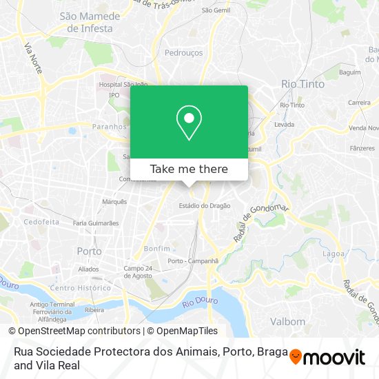 Rua Sociedade Protectora dos Animais mapa