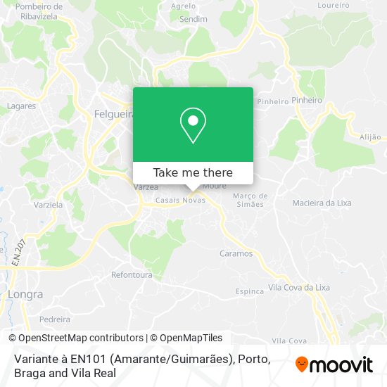 Variante à EN101 (Amarante / Guimarães) mapa