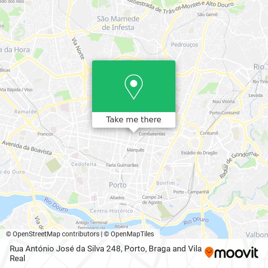 Rua António José da Silva 248 mapa