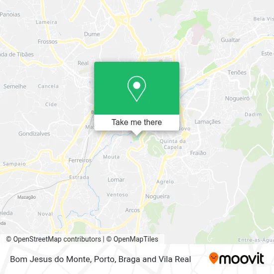 Bom Jesus do Monte map