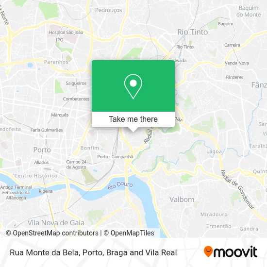 Rua Monte da Bela map