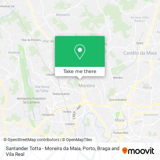 Santander Totta - Moreira da Maia map