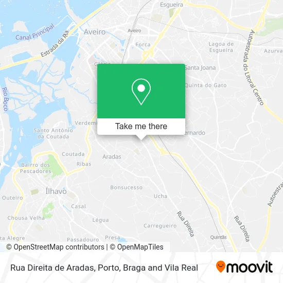 Rua Direita de Aradas map