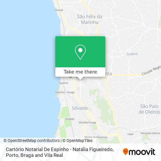 Cartório Notarial De Espinho - Natália Figueiredo mapa