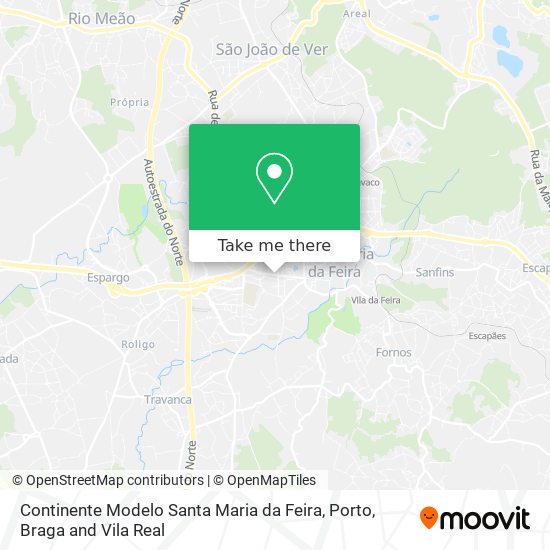 Continente Modelo Santa Maria da Feira mapa