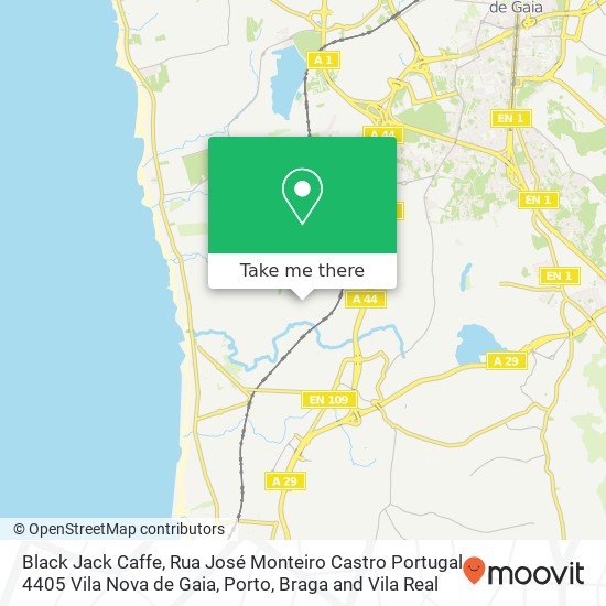 Black Jack Caffe, Rua José Monteiro Castro Portugal 4405 Vila Nova de Gaia map