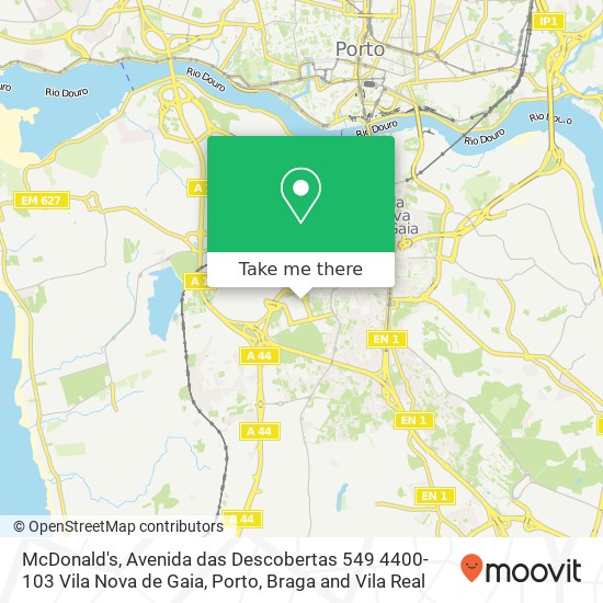 McDonald's, Avenida das Descobertas 549 4400-103 Vila Nova de Gaia map
