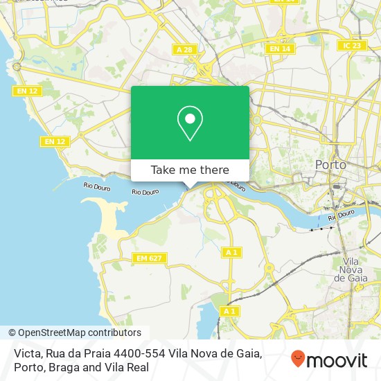 Victa, Rua da Praia 4400-554 Vila Nova de Gaia mapa